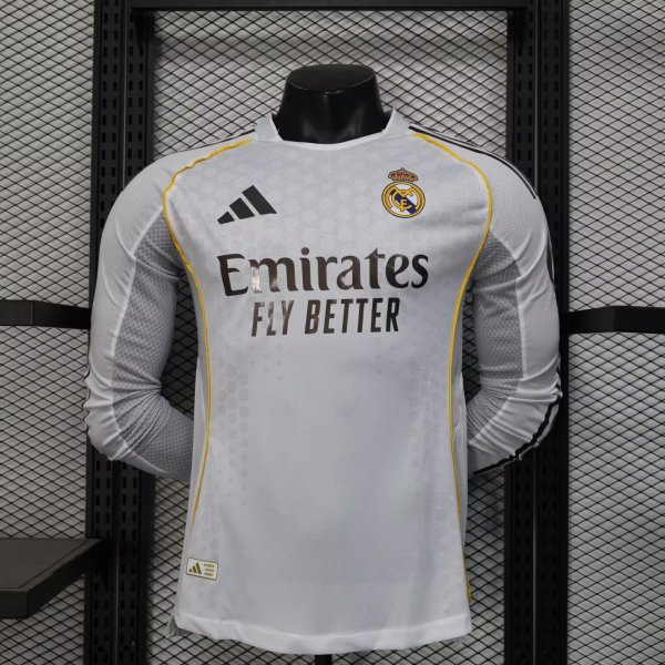 25-26 RMA Home Long Sleeve Player Version Soccer Jersey 长袖