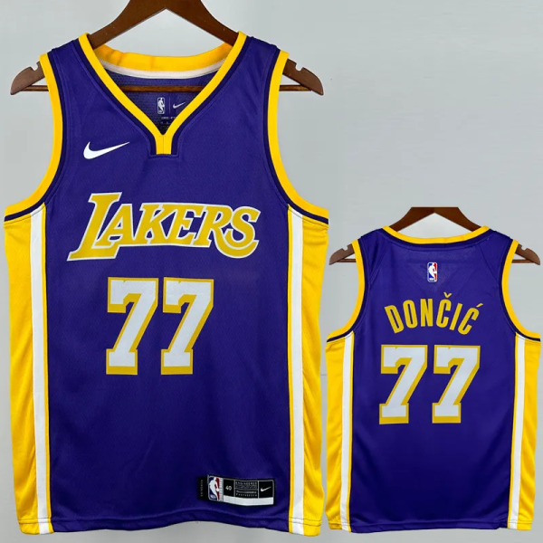 Lakers DONCIC #77 Purple Top Quality Hot Pressing NBA Jersey(V领)