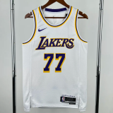 22-23 Lakers DONCIC #77 White Top Quality Hot Pressing NBA Jersey(圆领)