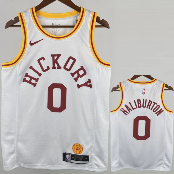 2019-2000 Indiana Pacers HALIBURTON #0 White Retro Top Quality Hot Pressing NBA Jersey