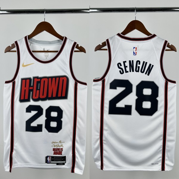 24-25 ROCKETS SENGUN #28 White City Edition Top Quality Hot Pressing NBA Jersey
