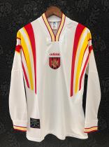 1996 Spain Home Long Sleeve Retro Soccer Jersey
