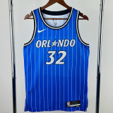 25-26 Magic O'NEAL #32 Blue Top Quality Hot Pressing NBA Jersey(条纹)