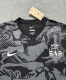 25-26 Sporting Lisbon Black Gray Fans Soccer Jersey 1:1 Thai Quality