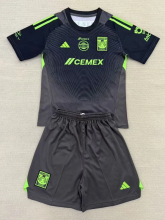 25-26 Tigres UANL Black GoalKeeper Kids Soccer Jersey