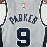 20-21 SA Spurs PARKER #9 Grey Top Quality Hot Pressing NBA Jersey (Trapeze Edition)