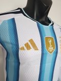 2026 World Cup Argentina Home Long Sleeve Player Version Soccer Jersey