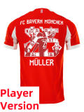 25-26 Bayern Home Muller #25 Print Picture Number Player Version Soccer Jersey*球员