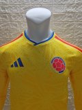 25-26 Colombia Home Long Sleeve Player Version Soccer Jersey*长袖球员
