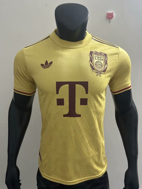 25-26 Bayern Yellow 125th Anniversary Player Version Soccer Jersey