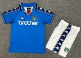 1997-1998 Man City Home Retro Kids Soccer Jersey