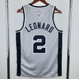 20-21 SA Spurs LEONARD #2 Grey Top Quality Hot Pressing NBA Jersey (Trapeze Edition)
