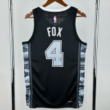 22-23 SA Spurs FOX #4 Black Top Quality Hot Pressing NBA Jersey (Trapeze Edition) 飞人版
