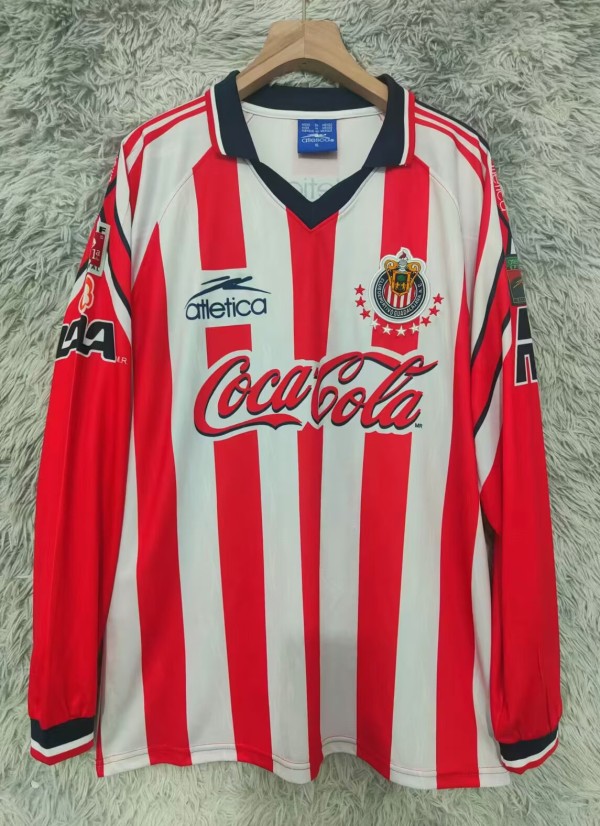 1998-1999 Chivas Home Long Sleeve Retro Soccer Jersey