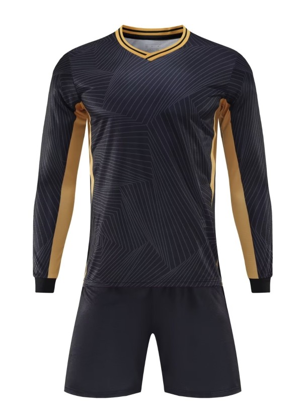24-25 New Black High Quality Long Sleeve Training Suit