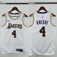 24-25 Lakers KNECHT #4 White Top Quality Hot Pressing NBA Jersey(圆领)