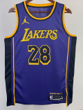 22-23 LAKERS HACHIMURA #28 Purple Top Quality Hot Pressing NBA Jersey (Trapeze Edition)