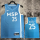 2019-20 Timberwolves ROSE #25 Sky Blue Retro Top Quality Hot Pressing NBA Jersey