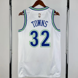 23-24 TIMBERWOLVES TOWNS #32 White Top Quality Hot Pressing NBA Jersey (Retro Logo)