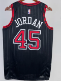 22-23 BULLS JORDAN #45 Black Top Quality Hot Pressing NBA Jersey (Trapeze Edition)