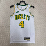 22-23 ROCKETS GREEN #4 White Top Quality Hot Pressing NBA Jersey (Retro Logo)