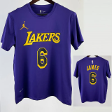 2023 LAKERS JAMES #6 Purple Quick drying T-shirt (Trapeze Edition) 飞人版