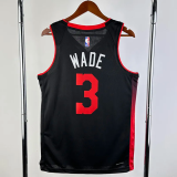 23-24 HEAT WADE #3 Black City Edition Top Quality Hot Pressing NBA Jersey (V领）