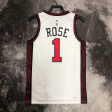 22-23 Bulls ROSE #1 White City Edition Top Quality Hot Pressing NBA Jersey