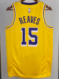 22-23 LAKERS REAVES #15 Yellow Top Quality Hot Pressing NBA Jersey(圆领)