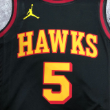 HAWKS MURRAY #5 Black Top Quality Hot Pressing NBA Jersey (Trapeze Edition)