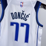 2023 Dallas Mavericks DONCIC #77 White Home Top Quality Hot Pressing Kids NBA Jersey