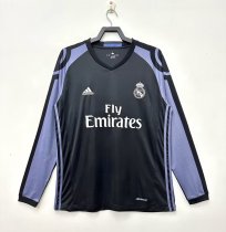 2016-2017 RMA Away Black Long sleeves Retro Soccer Jersey