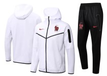 22-23 France White Hoodie Jacket Tracksuit#F395
