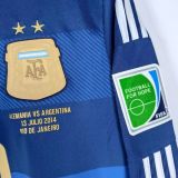 2014 Argentina Away Long Sleeve Retro Soccer Jersey