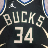 22-23 BUCKS ANTETOKOUNMPO #34 Black Top Quality Hot Pressing NBA Jersey (Trapeze Edition)