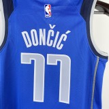 2023 Dallas Mavericks DONCIC #77 Blue Top Quality Hot Pressing Kids NBA Jersey