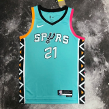 22-23 Sa Spurs DUNCAN #21 Blue City Edition Top Quality Hot Pressing NBA Jersey