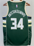 22-23 BUCKS ANTETOKOUNMPO #34 Green Top Quality Hot Pressing NBA Jersey