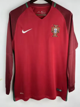 2016 Portugal Home Long Sleeve Retro Soccer Jersey 2016 Portugal Home Long Sleeve Retro Soccer Jersey