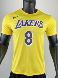 2023 LAKERS BRYANT #8 Yellow Quick drying T-shirt