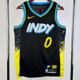 23-24 Indiana Pacers HALLBURTON #0 Black City Edition Top Quality Hot Pressing NBA Jersey