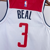 22-23 Wizards BEAL #3 White Top Quality Hot Pressing NBA Jersey