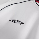 2002 England Home Retro Long Sleeve Soccer Jersey