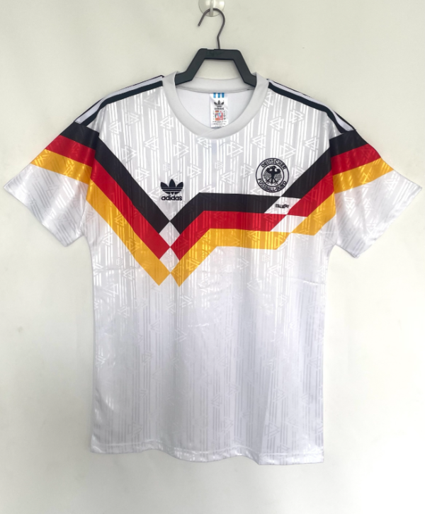 1990 Germany Home White Retro Soccer Jersey-Second version（第二版本）