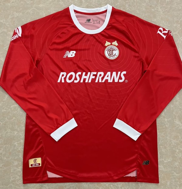 26-27 Toluca Red Special Edition Long Sleeve Fans Soccer Jersey