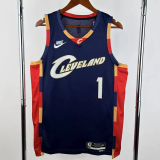 25-26 Cleveland Cavaliers HARDEN #1 Royal blue Retro Top Quality Hot Pressing NBA Jersey (V领)