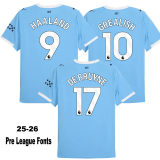 25-26 Man City Home Fans Soccer Jersey