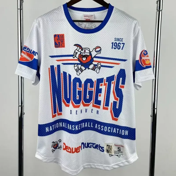 2026 Nuggets White Retro High Quality Casual T-Shirt #MN