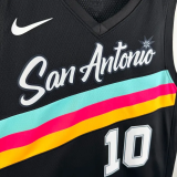 25-26 SA Spurs SOCHAN #10 Black City Edition Top Quality Hot Pressing NBA Jersey (V领）