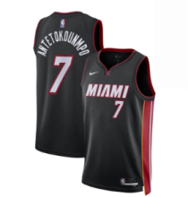 26-27 Miami Heat #7 Giannis Antetokounmpo Black Stitched Basketball Jersey